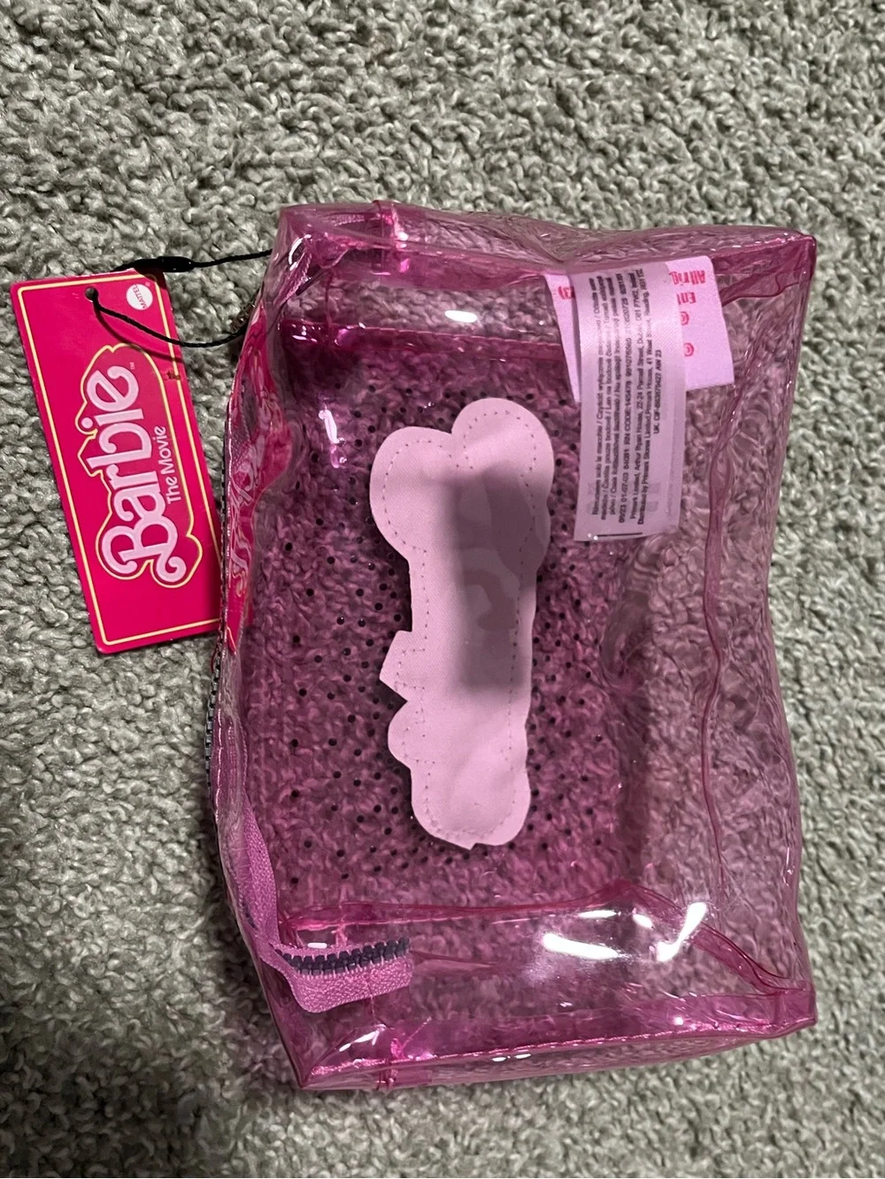 Barbie The Movie Clear Pink Cosmetic Pouch
